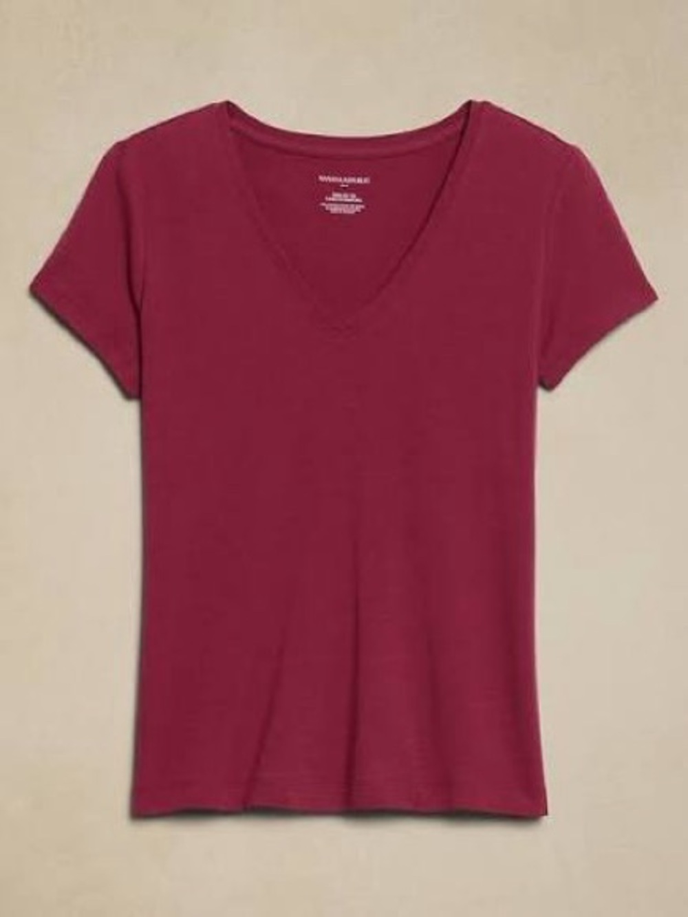Banana Republic Women’s Short Sleeve v neck Tee - maroon red